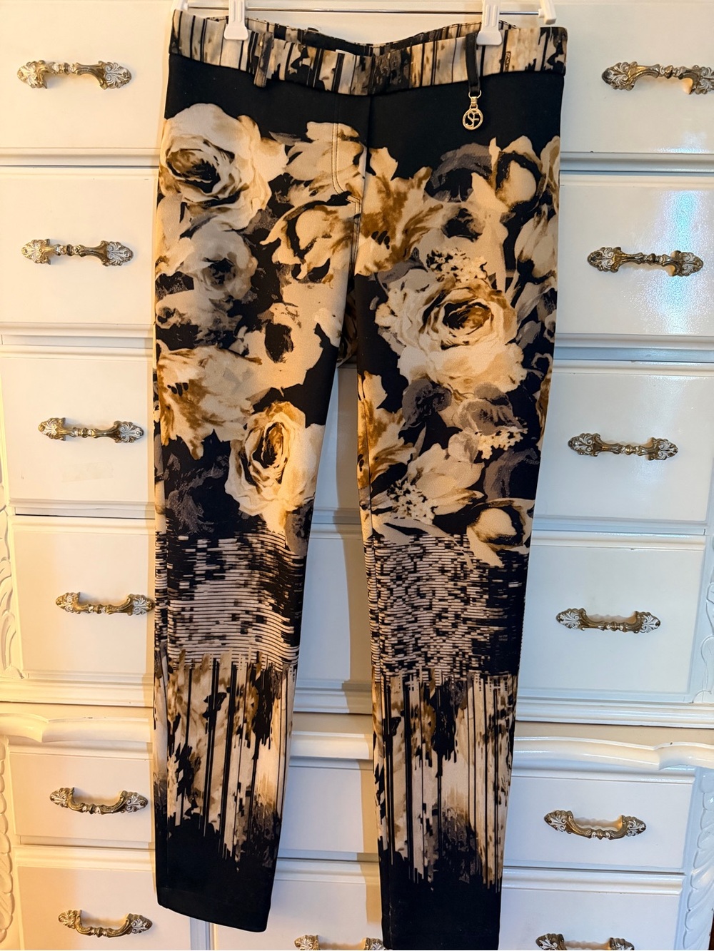 Vintage Sonia Fortuna Firenze Made in Italy Floral Graphic Print Ankle Pants